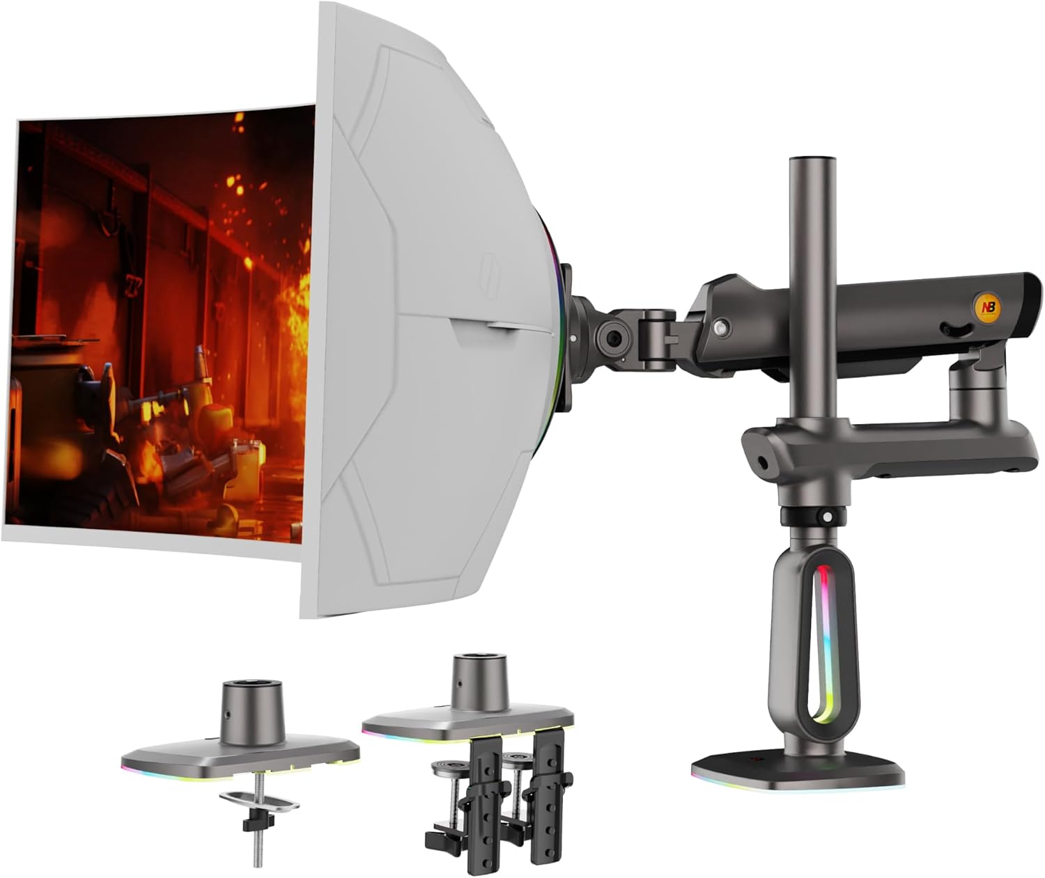 NB Ergonomic NB F7-Gaming , 27-60inch RGB aydınlatma Profesyonel Oyuncu Monitör Standı