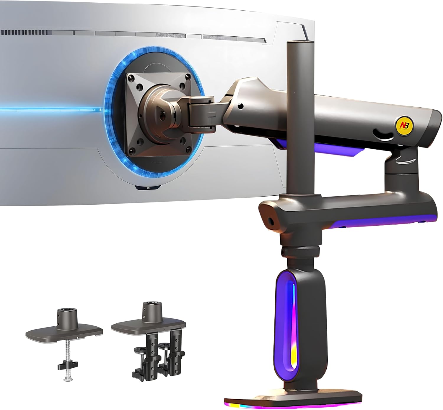 NB North Bayou G80-Gaming , 32-60inch RGB Aydınlatmalı , Oyuncu Monitör Standı