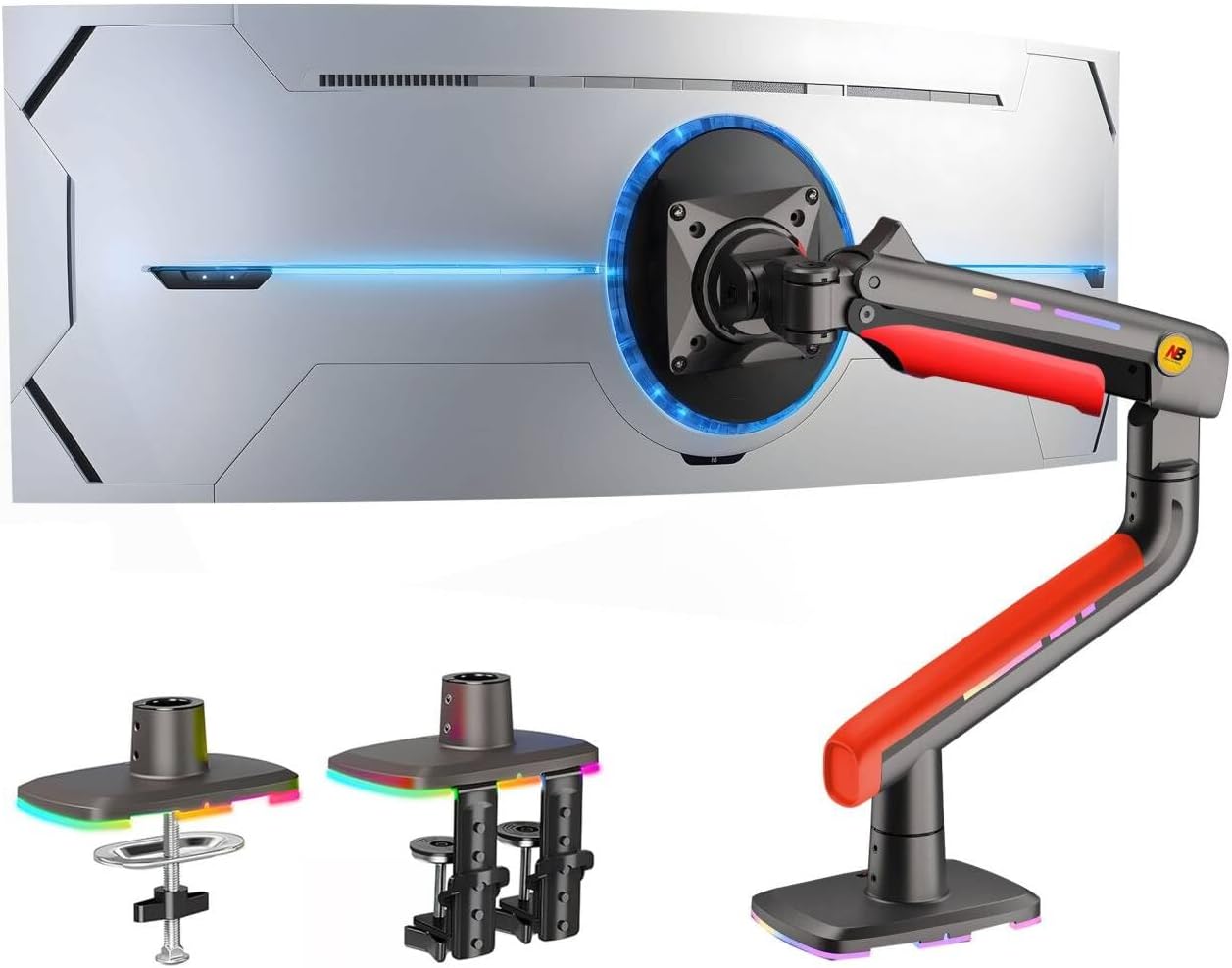 NB North Bayou L50-Gaming RGB Kırmızı, 32-60 inch Profesyonel Oyuncu Monitör Standı