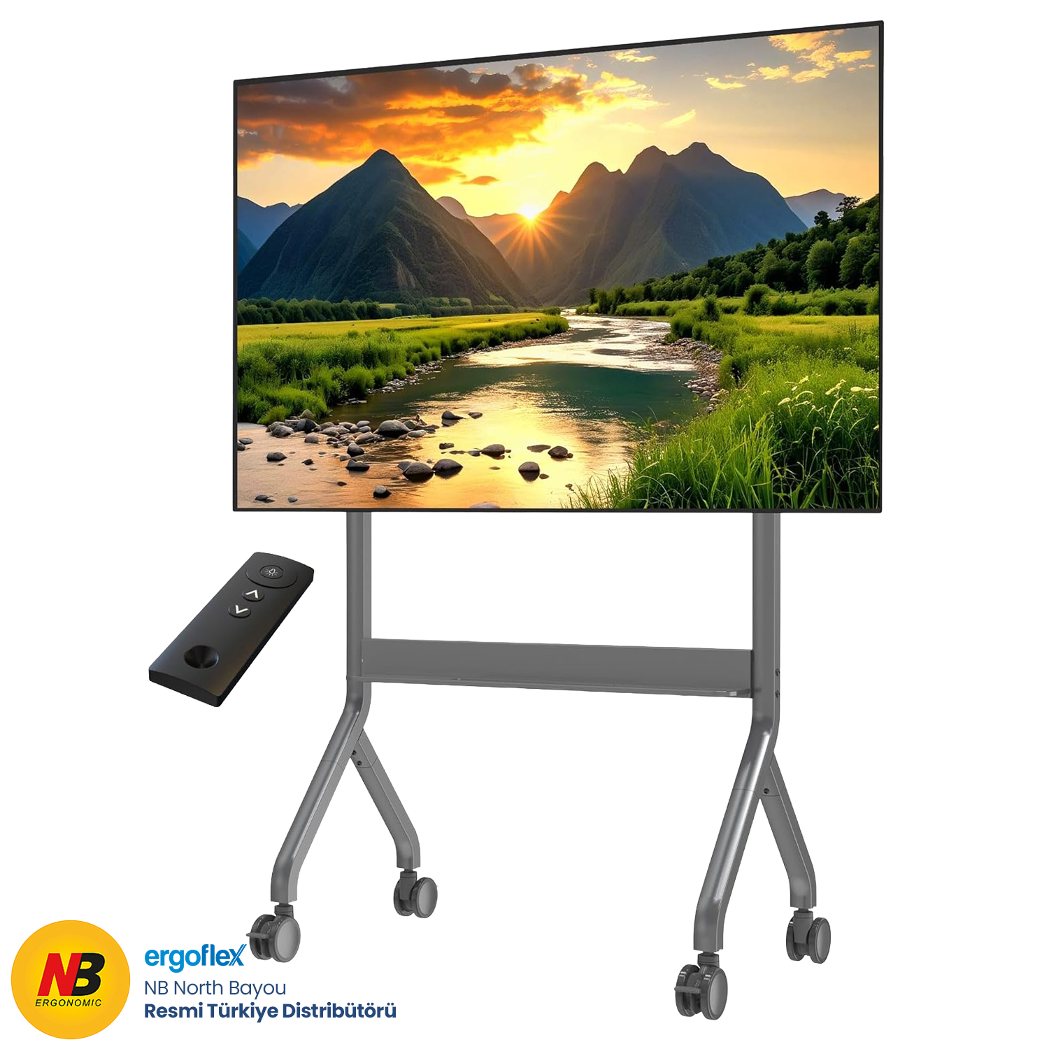 NB Ergonomic NB P150 Motorlu & Kumandalı 75-90inch Profosyonel TV Standı