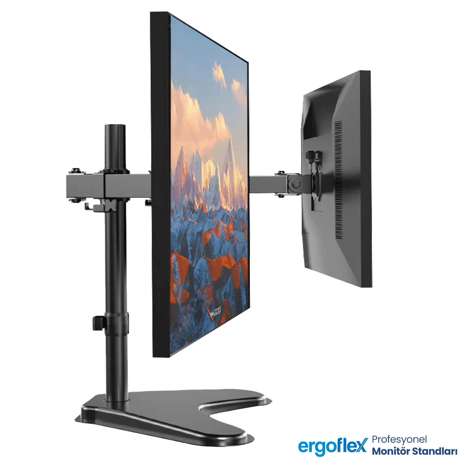Ergoflex EF42 Outlet 13-27inch Çift Kol Asansörlü  2-8 kg Masaüstü Monitör Standı 