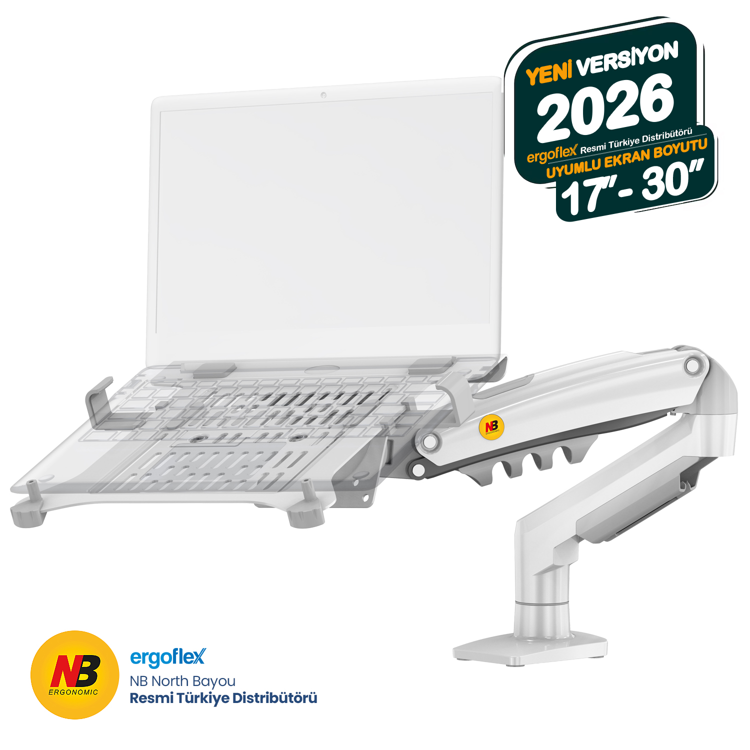 NB Ergonomic NB F80-FP 10-17inch Laptop Standı Beyaz