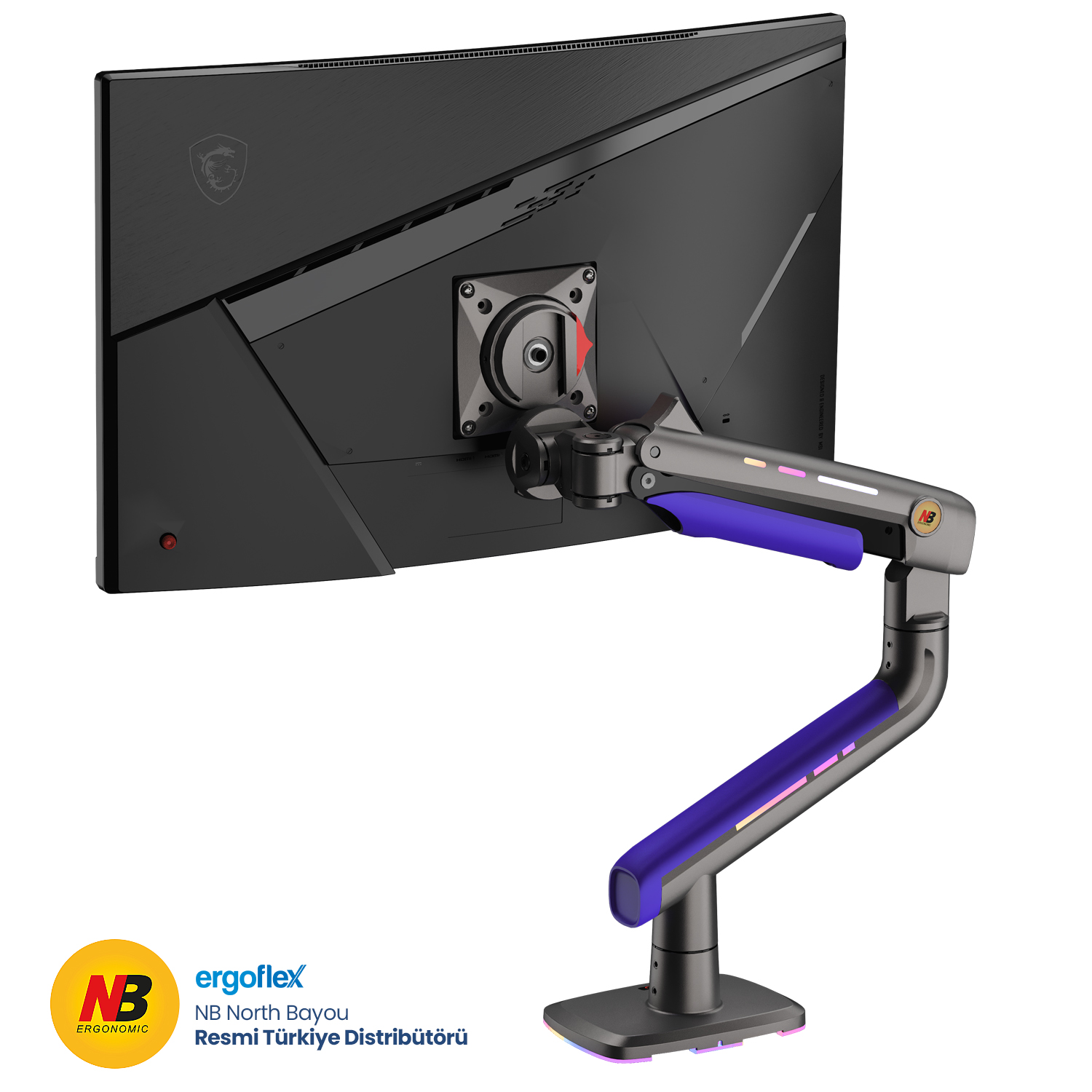 NB Ergonomic NB G60-Gaming , 32-60inch RGB Aydınlatmalı , Oyuncu Monitör Standı