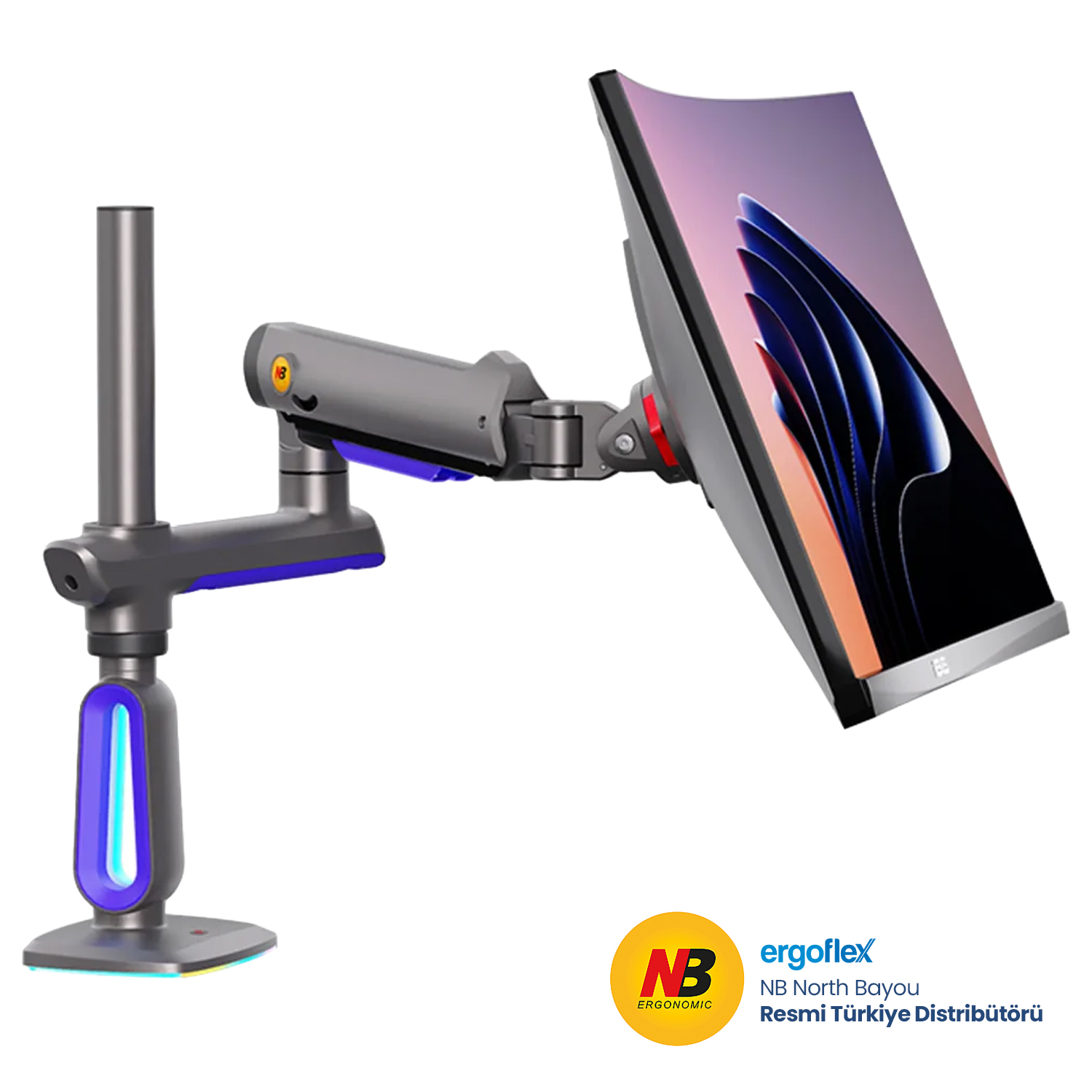 NB Ergonomic NB G80-Gaming , 32-60inch RGB Aydınlatmalı , Oyuncu Monitör Standı